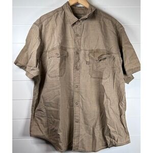 Faded Glory XXL Mens Desert‎ Camel Short Sleeve Button Up Casual Shirt